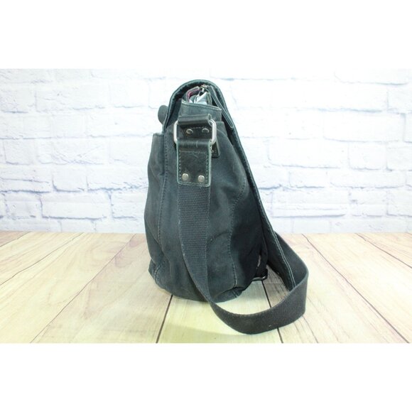 LL Bean Heritage Waxed Canvas Messenger Bag Black - Picture 4 of 14